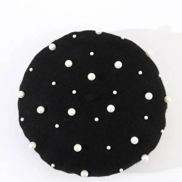 Beret. Faux Pearl Decor. NWOT. main image 4